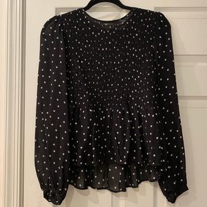 Zara polka dot chiffon top